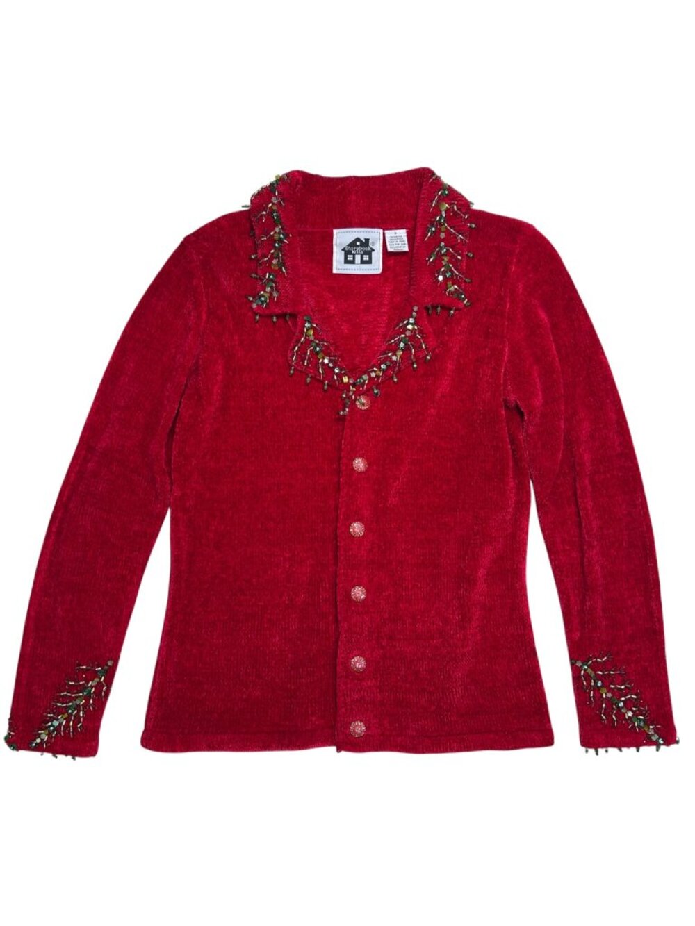 Storybook Knits Small Granny Christmas Sweater Beaded Embellished
